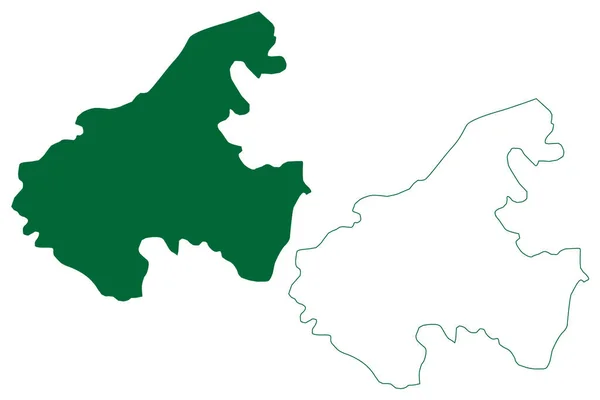 Vijayanagara District Karnataka State Republic India Gulbarga Division Χάρτης Διανυσματική — Διανυσματικό Αρχείο