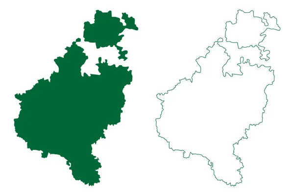 Район Тумакуру Штат Карнатака Індія Бангалор Картографічна Векторна Ілюстрація Ескіз — стоковий вектор