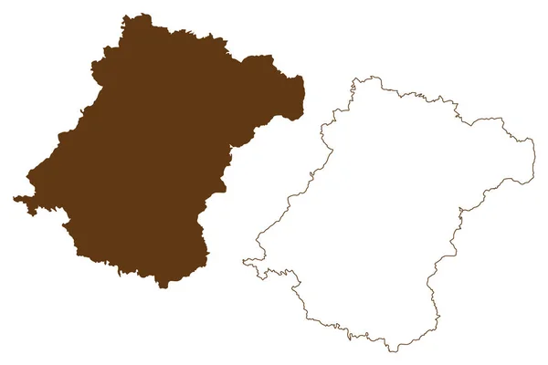 Schwalm Eder地区 ドイツ連邦共和国 地方カッセル地方 ヘッセン州 ヘッセン州 ヘッセン州 地図ベクトル図 スクリブルスケッチSchwalm Eder — ストックベクタ