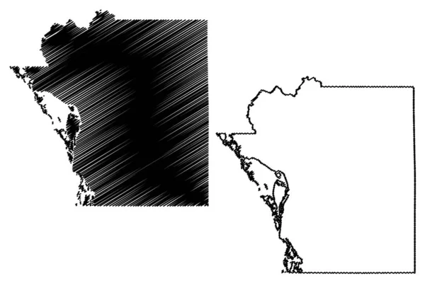 威斯康星州拉克罗斯县 地图矢量图解 速写草图拉克罗斯地图 — 图库矢量图片