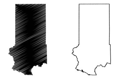 Trempealeau County, Wisconsin Eyaleti (ABD eyaleti, Amerika Birleşik Devletleri) harita vektör çizimi, çizim çizimi Trempealeau haritası
