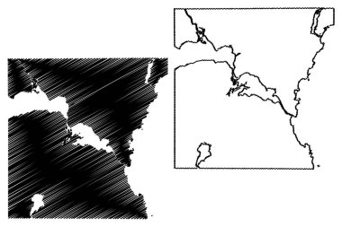 Winnebago County, Wisconsin Eyaleti (ABD eyaleti, Amerika Birleşik Devletleri) harita vektör çizimi, karalama çizimi