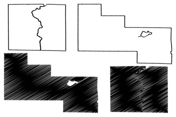 Comté Rock Shawano Shawanaw État Wisconsin Comté Des États Unis — Image vectorielle