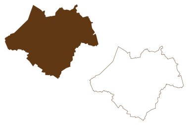 Ammerland ilçesi (Almanya Federal Cumhuriyeti, kırsal bölge, Aşağı Saksonya Eyaleti) harita vektör çizimi, Ammerland haritası çizimi