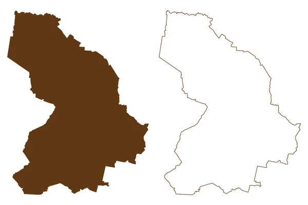 Cloppenburg District Bondsrepubliek Duitsland Landelijk Gewest Deelstaat Nedersaksen Kaart Vector — Stockvector