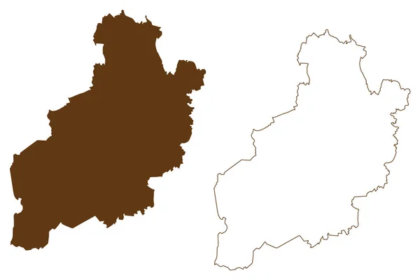 Diepholz地区 ドイツ連邦共和国 ニーダーザクセン州 地図ベクトル図 スクリプトスケッチDiepholz地図 — ストックベクタ