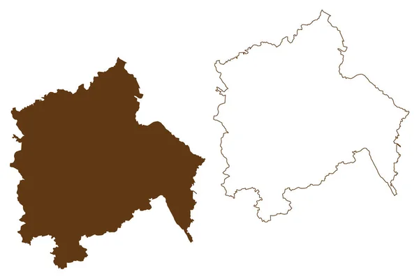 Hameln Pyrmont District Bondsrepubliek Duitsland Landelijk Gewest Deelstaat Nedersaksen Kaart — Stockvector