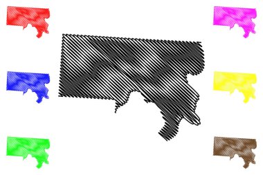 Meigs County, Ohio State (ABD, Amerika Birleşik Devletleri, ABD, ABD) harita vektör çizimi, çizim çizimi Meigs haritası