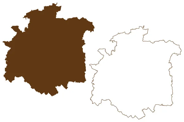Hildesheim区 德意志联邦共和国 农村地区 下萨克森州 地图矢量图解 速写草图Hildesheim地图 — 图库矢量图片