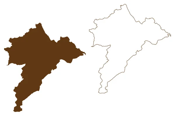 Holzminden Distrikt Förbundsrepubliken Tyskland Landsbygdsdistrikt Delstaten Niedersachsen Karta Vektor Illustration — Stock vektor