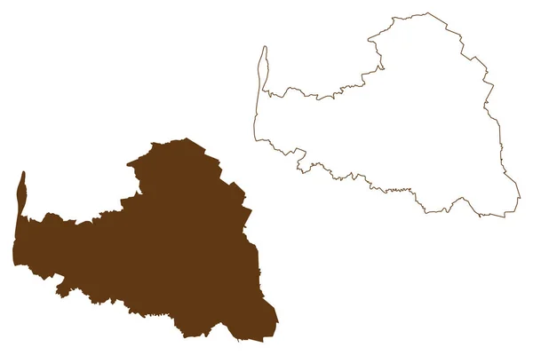 Osterholz District Bondsrepubliek Duitsland Landelijk Gewest Deelstaat Nedersaksen Kaart Vector — Stockvector