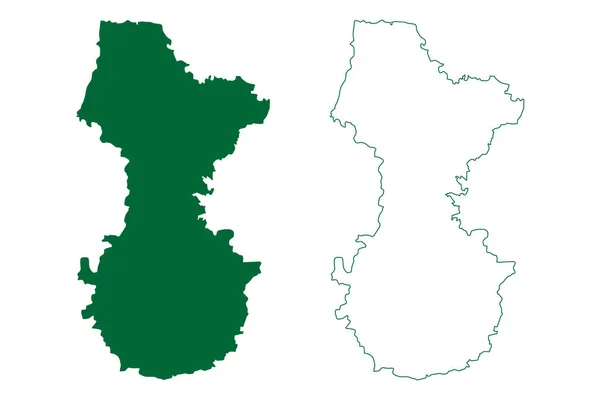 インド共和国マディヤ プラデーシュ州 マディヤ プラデーシュ州 地図ベクトル図 スケッチ スケッチ Bhopal Map — ストックベクタ