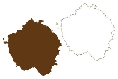 Uelzen ilçesi (Federal Almanya Cumhuriyeti, kırsal bölge, Aşağı Saksonya Eyaleti) harita vektör çizimi, çizim Uelzen haritası