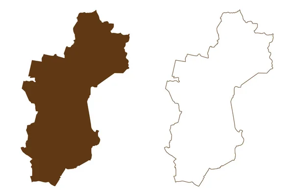 Landkreis Vechta Bondsrepubliek Duitsland Landkreis Deelstaat Nedersaksen Kaartvector Illustratie Krabbelschets — Stockvector