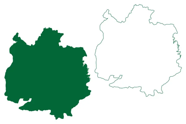 Distrito Ashoknagar Estado Madhya Pradesh Divisão Gwalior República Índia Mapa —  Vetores de Stock