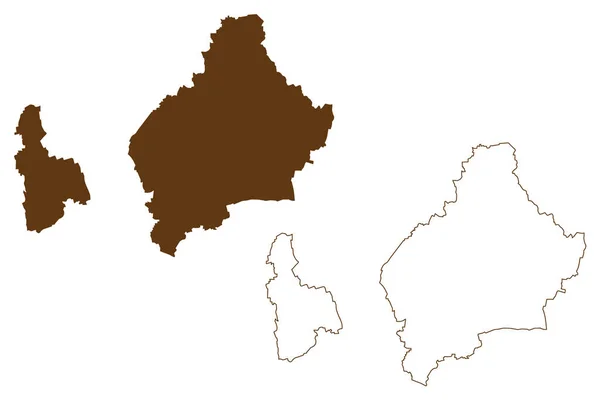 Wolfenbuttel Distrikt Förbundsrepubliken Tyskland Landsbygden Delstaten Niedersachsen Karta Vektor Illustration — Stock vektor