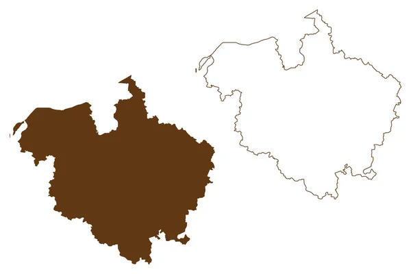 ロストック地区 ドイツ連邦共和国 メクレンブルク フォアポンメルン州 西ポメラニア州 西ポメラニア州 地図ベクトル図 スケッチブック Landkreis Rostock — ストックベクタ