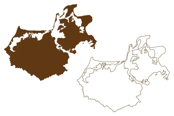 Kreis Vorpommern Rügen Bundesrepublik Deutschland Landkreis Land Mecklenburg Vorpommern Vorpommern — Stockvektor