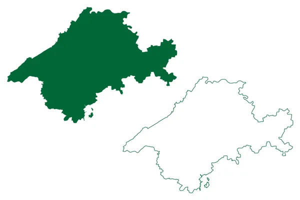 Jabalpur District Madhya Pradesh State Jabalpur Division Republika Indii Mapa — Wektor stockowy