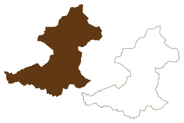 Векторная Иллюстрация Карте Района Боркен Федеративная Республика Германия Штат Северный — стоковый вектор