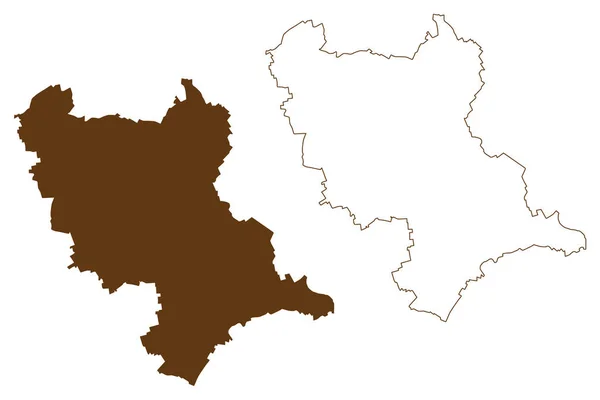 Rhein Erft Kreis Distriktet Förbundsrepubliken Tyskland Delstaten Nordrhein Westfalen Nrw — Stock vektor