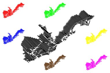 Charleston County, Güney Carolina Eyaleti (ABD eyaleti, ABD, ABD, ABD) harita vektör çizimi, karalama çizimi Charleston haritası