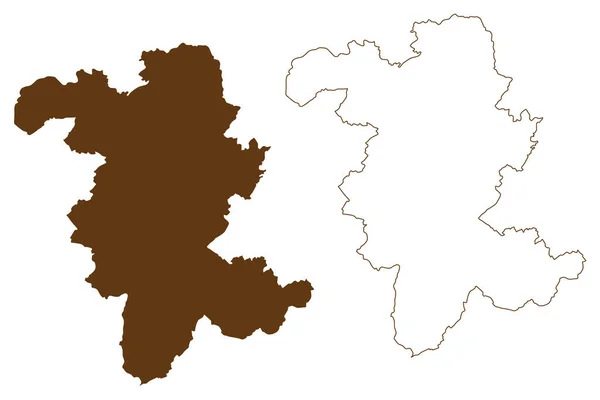 Rheinisch Bergischer地区 德意志联邦共和国 北莱茵 威斯特法伦州 Nrw 科隆地区 地图矢量图解 速写草图Rheinisch Bergischer — 图库矢量图片