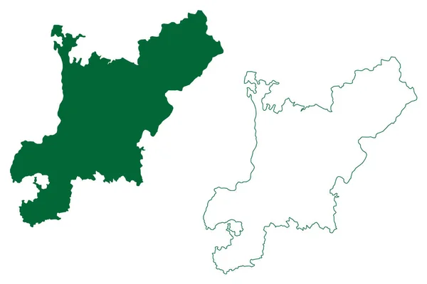 チャタプール郡 インド サガル州 マディヤ プラデシュ州 地図ベクトル図 スケッチブック チャタプール地図 — ストックベクタ