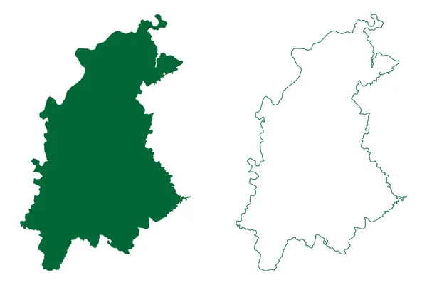 Distrik Panna Negara Bagian Madhya Pradesh Divisi Sagar Republik India - Stok Vektor