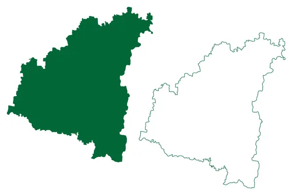 Ourangabad District Maharashtra State Aurangabad Division Republic India Картографічна Векторна — стоковий вектор