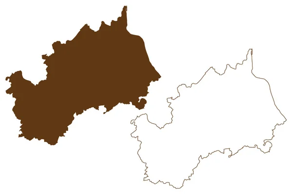 Ahrweiler District Federal Republic Germany State Rhineland Palatinate Mapa Vector — Archivo Imágenes Vectoriales