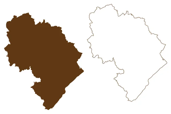 Bernkastel Wittlich地区 ドイツ連邦共和国 ラインラント プファルツ州 地図ベクトル図 スクリブル スケッチBernkastel Wittlich地図 — ストックベクタ
