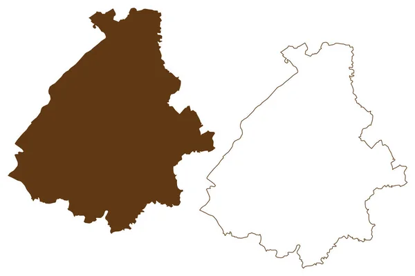 Birkenfeld District Federal Republic Germany State Rhineland Palatinate Map Vector — 스톡 벡터