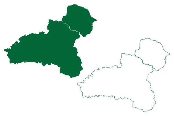 Dhule District Maharashtra State Nashik Division Republika Indii Mapa Wektor — Wektor stockowy