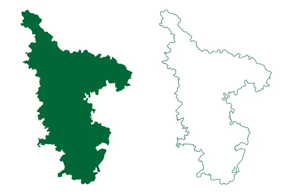 Kolhapur District Maharashtra State Pune Division Republic India Mapa Vector — Archivo Imágenes Vectoriales