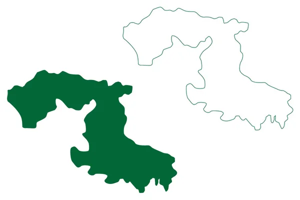 Distrito Osmanabad Maharashtra State Aurangabad Division República Índia Mapa Ilustração —  Vetores de Stock