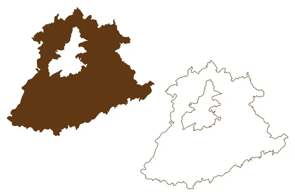 District Trèves Saarburg République Fédérale Allemagne État Rhénanie Palatinat Illustration — Image vectorielle