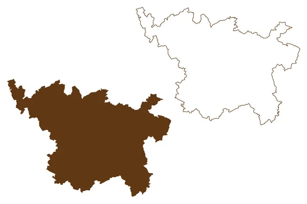 Vulkaneifel Distrikt Förbundsrepubliken Tyskland Delstaten Rheinland Pfalz Karta Vektor Illustration — Stock vektor