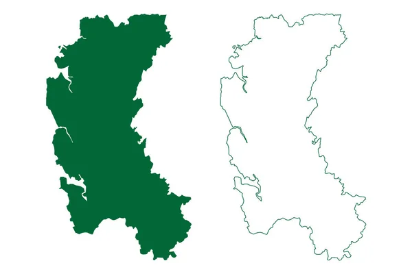 Raigad District Maharashtra State Konkan Division Indická Republika Mapa Vektorové — Stockový vektor