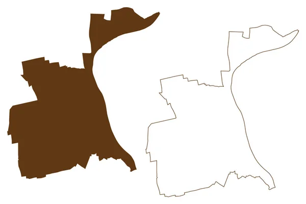 Worms City République Fédérale Allemagne Etat Rhénanie Palatinat Quartier Urbain — Image vectorielle