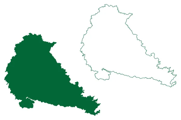 プネ郡 マハラシュトラ州 プネ県 インド 地図ベクトル図 スケッチマップ — ストックベクタ