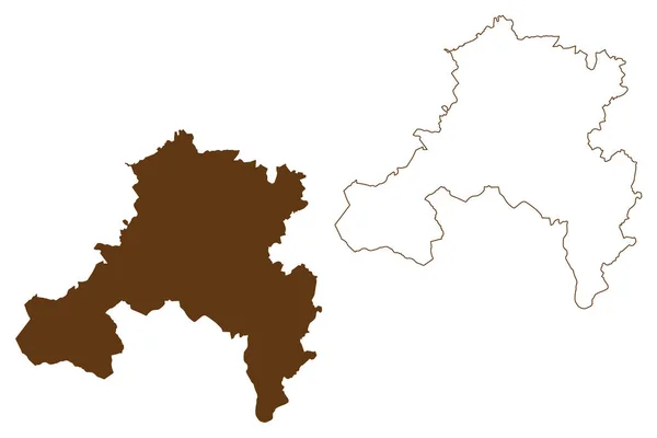 Saarbrucken District Federal Republic Germany State Saarland Rural District Mapa — Vector de stock