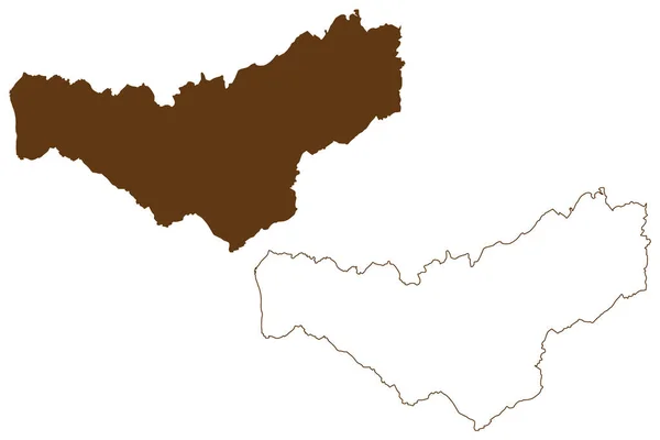 Merzig Wadern District Bondsrepubliek Duitsland Deelstaat Saarland Landelijk District Kaart — Stockvector