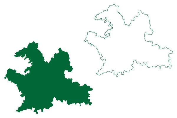 Solapur District Maharashtra State Pune Division Republic India Map Vector — Stock Vector