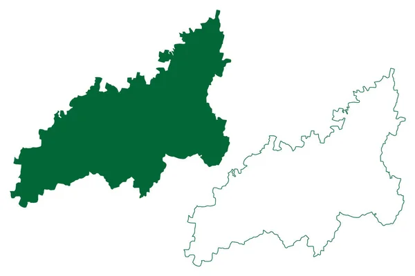 Washim Distrikt Maharashtra State Amravati Division Republiken Indien Karta Vektor — Stock vektor