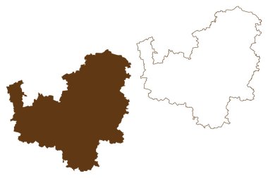 Leipzig bölgesi (Almanya Federal Cumhuriyeti, Swabia kırsal bölgesi, Saksonya Serbest Eyaleti) harita vektör çizimi, Leipzig haritası