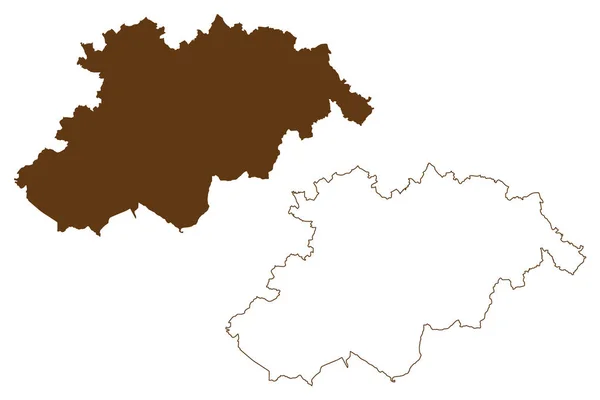 Landkreis Erzgebirgskreis Bondsrepubliek Duitsland Landkreis Zwaben Vrijstaat Saksen Kaartvector Illustratie — Stockvector