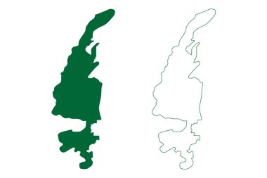 Imphal Batı Bölgesi (Manipur Eyaleti, Hindistan Cumhuriyeti) harita vektör illüstrasyonu, çizim Imphal Batı haritası