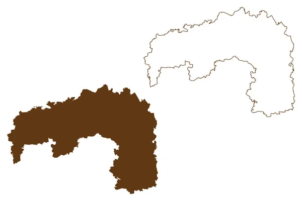 Nordsachsen District Bondsrepubliek Duitsland Landelijk Gewest Vrijstaat Saksen Kaart Vector — Stockvector