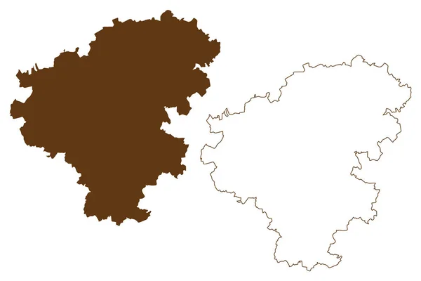 Zwickau Ilçesi Federal Almanya Cumhuriyeti Kırsal Bölge Serbest Saksonya Eyaleti — Stok Vektör